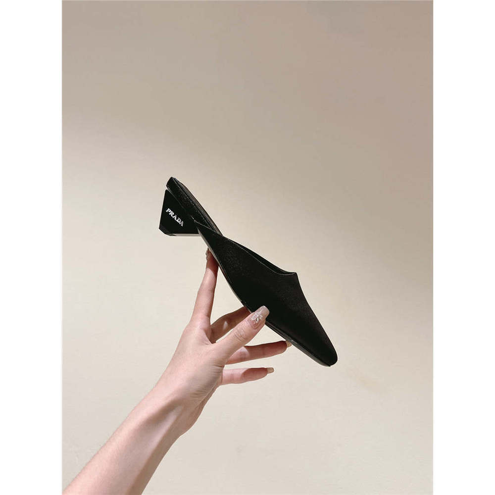 Prada - Black Satin Mules Loafers - IT 38.5 - Picture 9 of 9